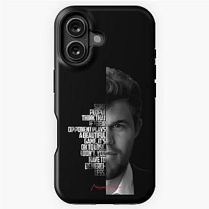 Black and white Magnus Carlsen iPhone Tough Case
