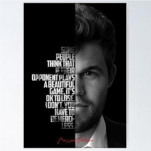 Black and White Magnus Carlsen Poster