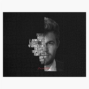 Black and Magnus Carlsen quote jigsaw puzzle