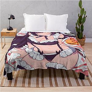 Maid Anime Girl Throw Blanket