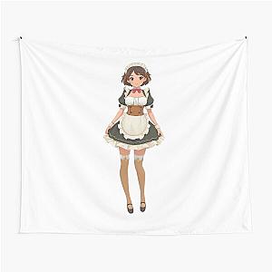Cute Anime Maid Girl Character Tapestry