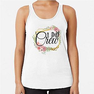 Bridesmaid Crew Gold Flora Frame Racerback Tank Top