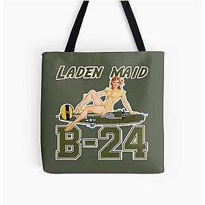 Consolidated B 24 Liberator Noise Art Phrases Laden Maid Clean Style Tote Bag