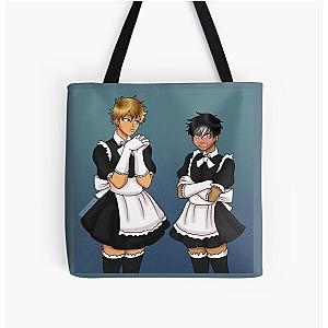 Keefe and Tam in Maid Dress Over Print Tote Bag
