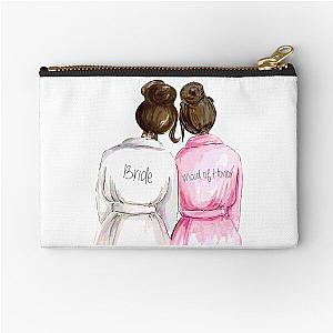 Maid of Honor Gift Proposal: Best Wedding Gift for Bride - Bridal Shower Gift for Her - (Both Brunettes) Zipper Pouch