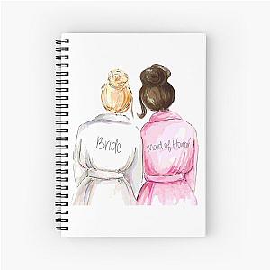 Maid of Honor Gift Proposal - Best Wedding Gift for Bride - Bridal Shower Gift for Her - Bride Gift from MOH - Maid of Honor Gift from Bride (Blonde & Brunette) Spiral Notebook