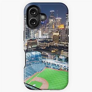 Houston Skyline at night with Minute Maid Park iPhone Case