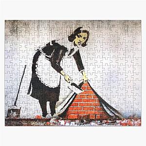 Banksy Maid Sweep It Under The Carpet Original Mural Jigsaw Puzzle