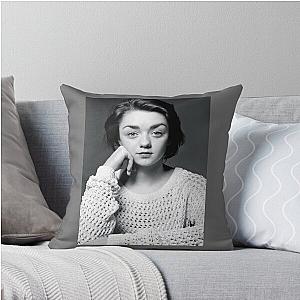 Maisie Williams Black and White Classic Throw Pillow