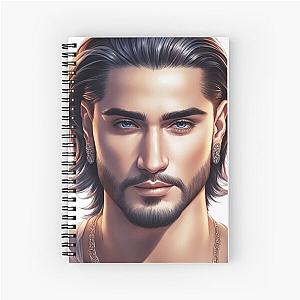 Handsome Maluma Watercolor Painting  Spiral Notebook