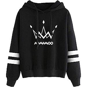 Mamamoo Hoodies - Logo Striped Pullover Hoodie