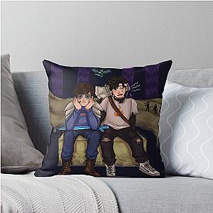 George and Sapnap in Minecraft Man hunt Throw Pillow
