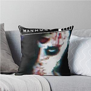 Psycho Mask Tee Distorted Horror Game Style Throw Pillow