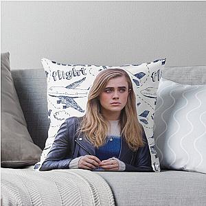 Manifest Michaela Stone Poster With Flight Planes Pattern Background Throw Pillow