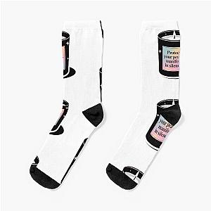 Black Candle Sticker Protect Your Peace Manifest in Silence Eva Kiseleva Socks