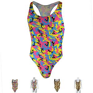 Sexy Mankini Underwear Bodyshaper Camouflage Print Bodysuit