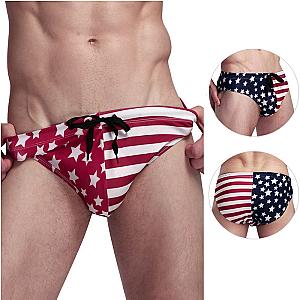 American Flag Mankini Swimwear Men's Swimming Trunks