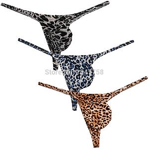 Mankini Leopard Micro Thong Soft String Sexy Underwear