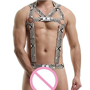 Mens Jumpsuits Chest Harness Suspender Crothcless Underwear Sexy Wrestling Singlet Gay Bodysuit Mankini Jockstrap Undershirts