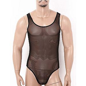 Mankini See Through Leotard Lingerie Bodysuit Swimwear