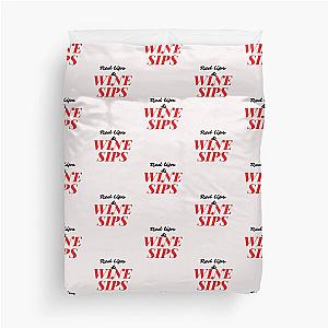 Red lips and wine sips Duvet Cover