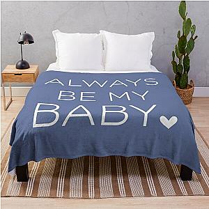 of Mariah Carey- Always Be My Baby in Soft Navy (Typography) Throw Blanket