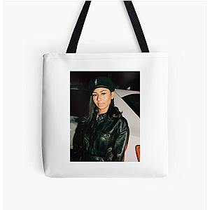 Mariah Scientist Tee Over Print Tote Bag