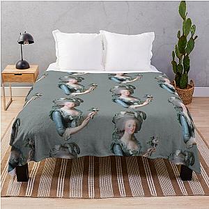 Marie Antoinette with a Rose Throw Blanket