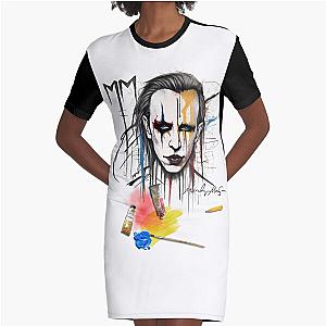 Marilyn Manson in Sketch Graphic T-Shirt Dress