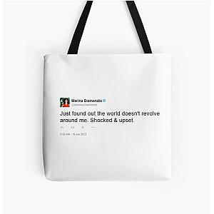 Just found out the world doesn't revolve around me. Shocked & Upset - Marina Diamandis All Over Print Tote Bag