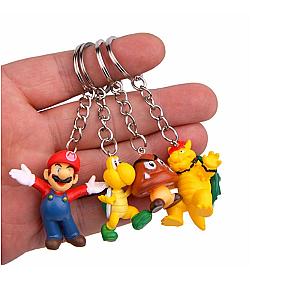 8 pieces Super Mario Bros Figures Keychain