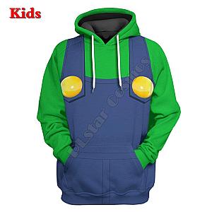 Luigi 3D Printed Hoodies for Kids