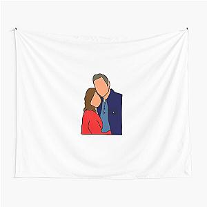 Mariska Hargitay and Peter Hermann Cartoon Art (Petska) Tapestry