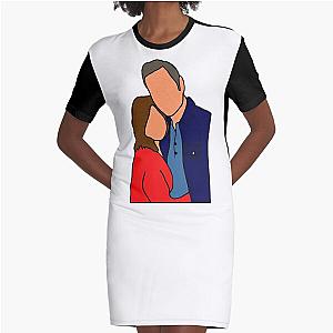 Mariska Hargitay and Peter Hermann Cartoon Art (Petska) Graphic T-Shirt Dress