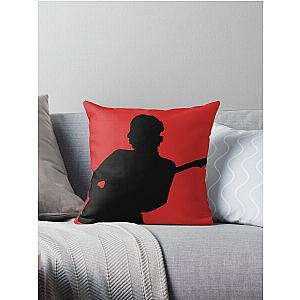 Mark Knopfler Dire Straits Silhouette - Black Throw Pillow