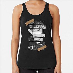 Mark Lee SuperM Korean Kpop Monochrome Stripe Design Racerback Tank Top