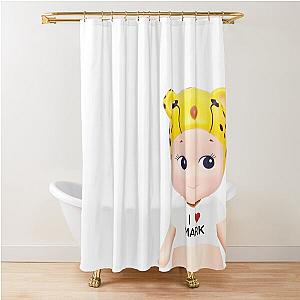 I heart Mark Lee Angel Cheetah Shower Curtain