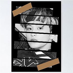 Mark Lee SuperM Design Stripe Monochrome Poster