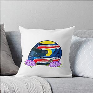 Mark Webber 2009 Helmet With Flower Throw Pillow