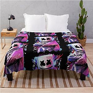 Marshmello Neon Color Design Throw Blanket