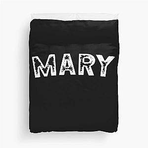 Black T-shirt Gift for Women Named Mary Duvet Cover