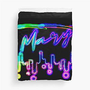 Neon Paint Dripping Name Mary Print Duvet Cover