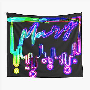 Neon Paint Dripping Name Mary Print Tapestry