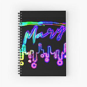 Neon Paint Dripping Name Mary Print Spiral Notebook