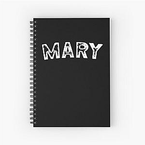 Black T-shirt Gift for Women Named Mary Spiral Notebook