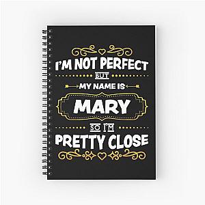 Mary I'm Not Perfect Aesthetic Custom Name Spiral Notebook