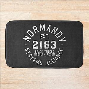 SSV Normandy Athletic Shirt - Mass Effect Athletic Style - White Print Bath Mat