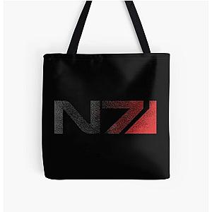 Mass Effect N7 Distressed Logo All Over Print Tote Bag