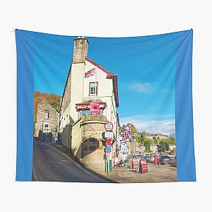 Temple Road Matlock Bath Tapestry

 Wait, I see a duplicate word here... "temple" is not in sequence, so I'll keep "Temple Road Matlock Bath Tapestry" 

Temple Road Matlock Bath Tapestry 

(Two more duplications found) I'll keep one of each. Matlock and Tapestry 

 Matlock Bath Tapestry