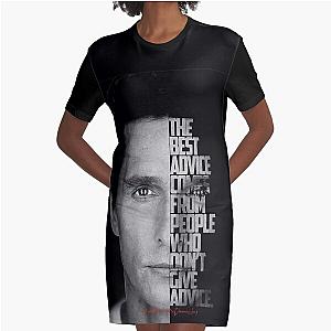 Black and White Matthew McConaughey Graphic Dress